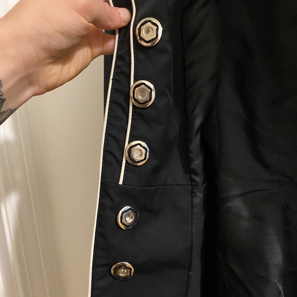 BRAND NEW Navy blue & white accented Laundry by Design tapered waist jacket xs - Picture 5 of 8